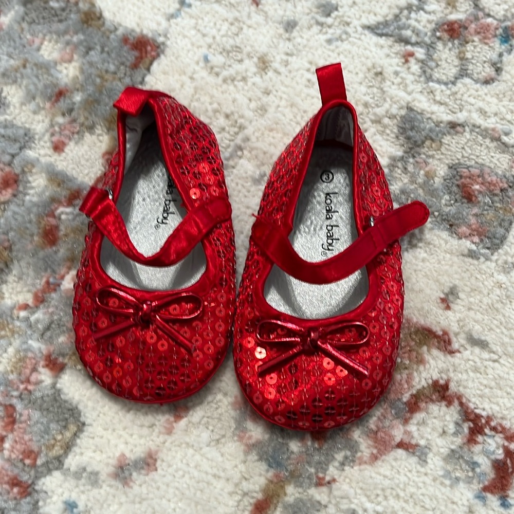 Red Sequin Baby Shoes-size 3